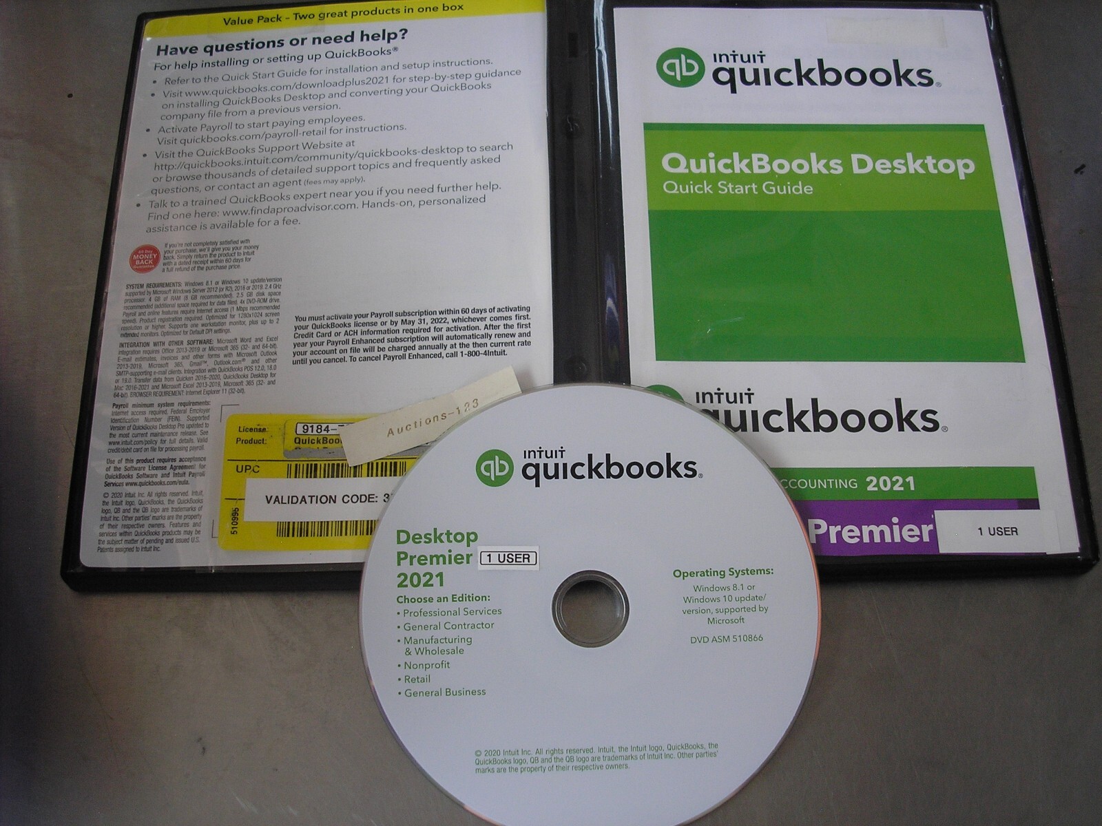 INTUIT QUICKBOOKS DESKTOP PREMIER 2021 FOR WINDOWS PC RETAIL BOXED FULL VERSION