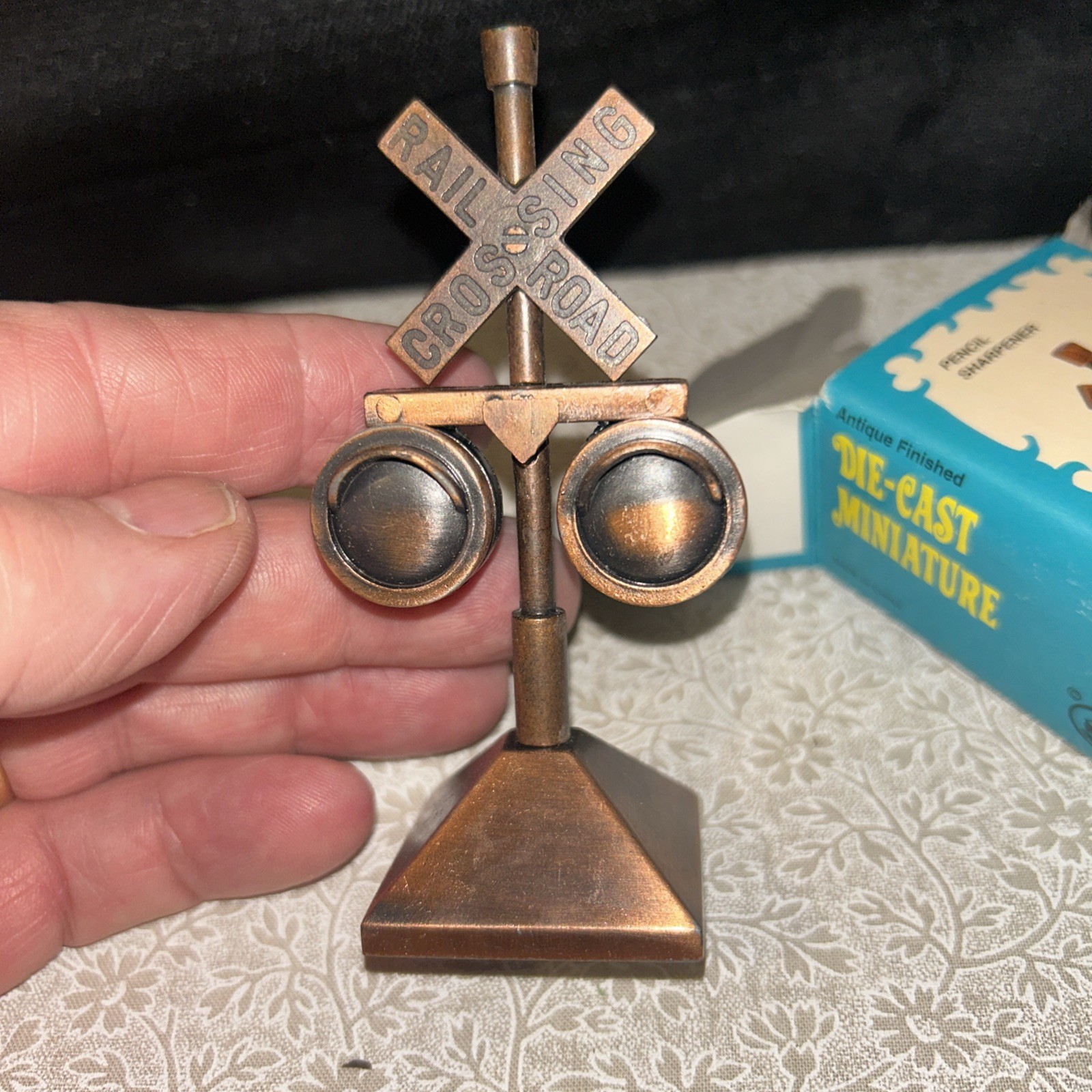 vintage die cast miniature pencil sharpener