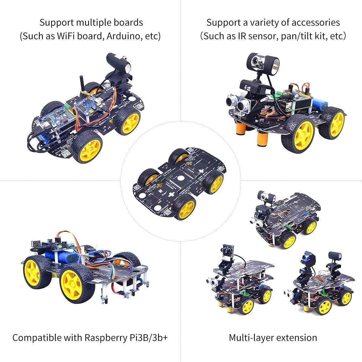 Smart 4WD Robotic Car Chassis Kit - Perfect for Arduino & Raspberry Pi Projects