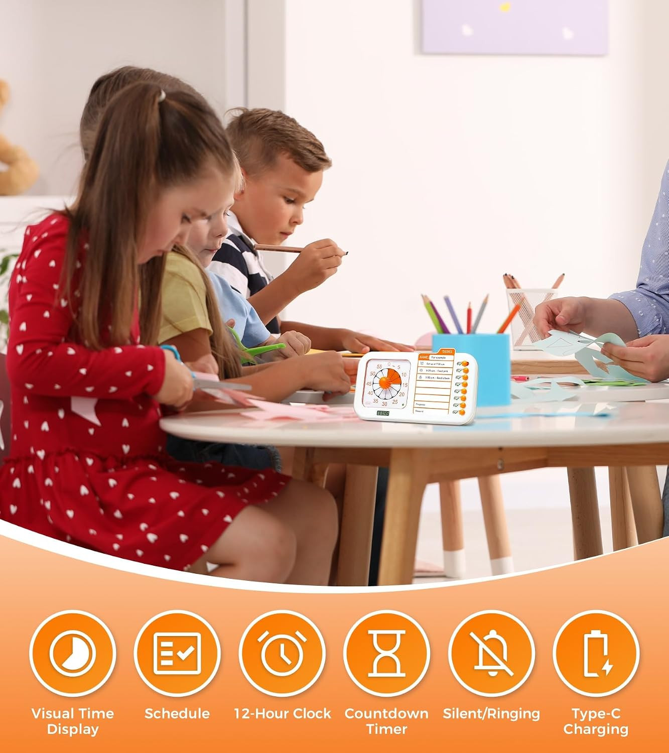 3-In-1 Visual ADHD Timer for Kids & Adults with Planning Board | Task Timer, Cho