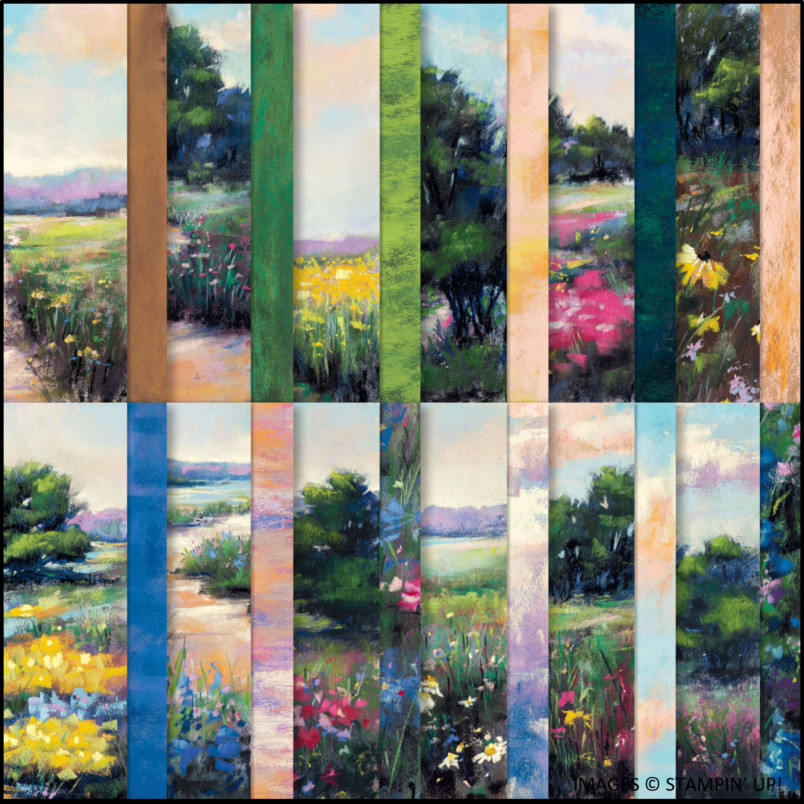 Stampin Up * MEANDERING MEADOWS * 24 Sheets 6x6 DSP, OUTDOOR WATERCOLOR PRINTS!