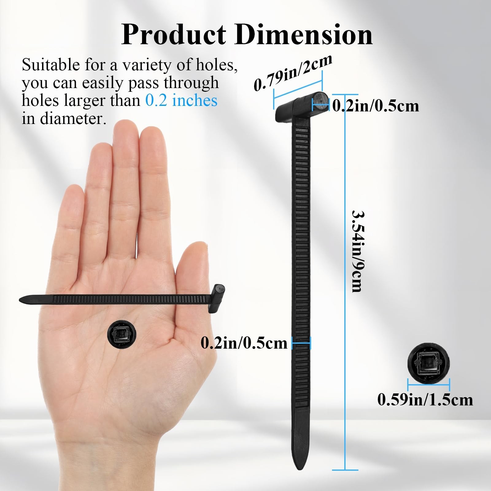 100PCS Upgraded Nylon Universal Cable Tie Buckle,Self-Locking Multifunctional...