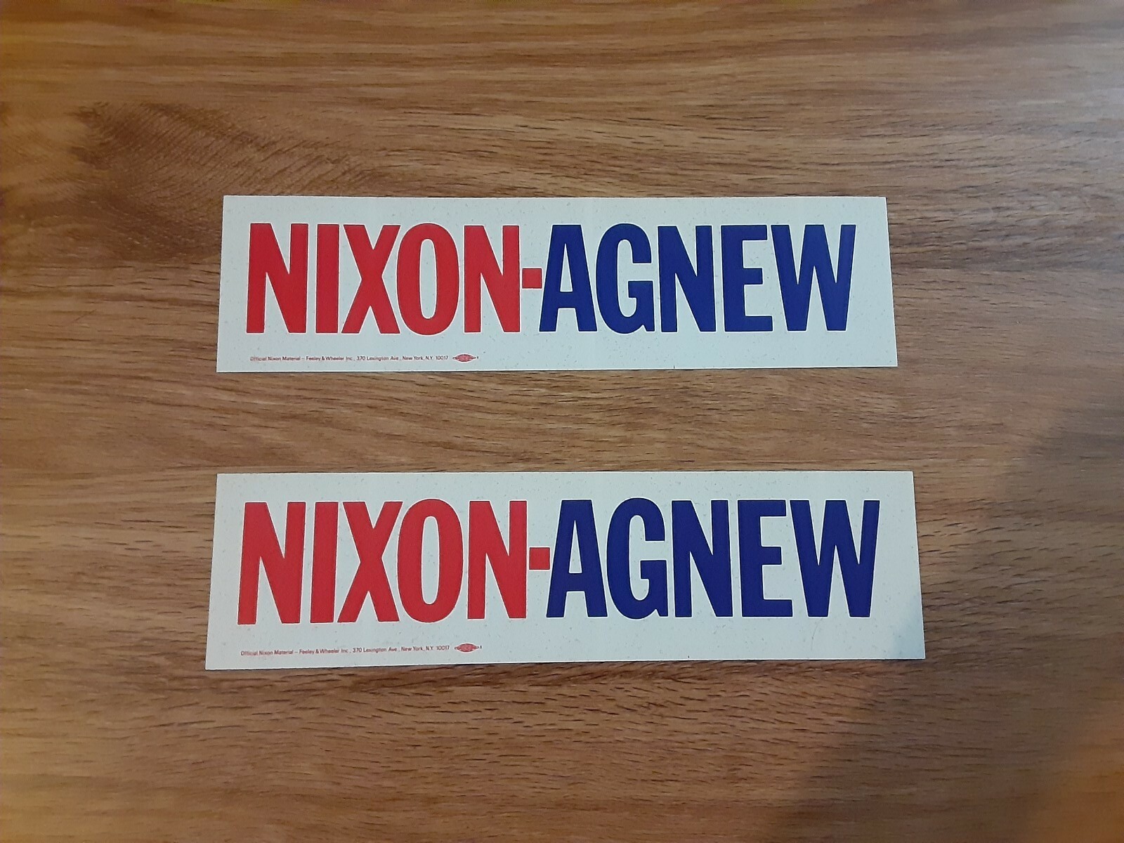 Nixon-Agnew Bumper Stickers ( Lot Of 2 )