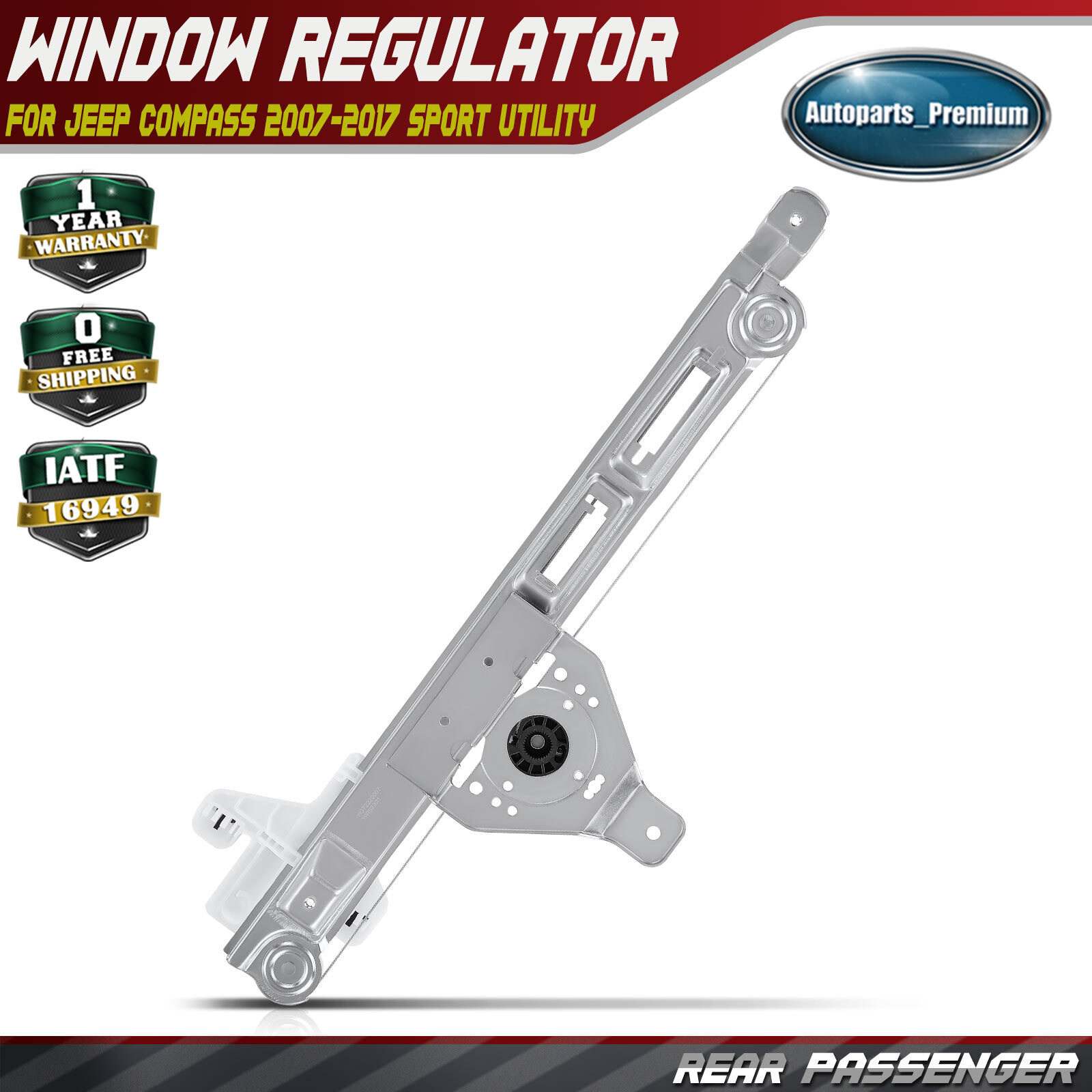 Rear Right RH Power Window Regulator for Jeep Compass 2007-2017 Sport Utility