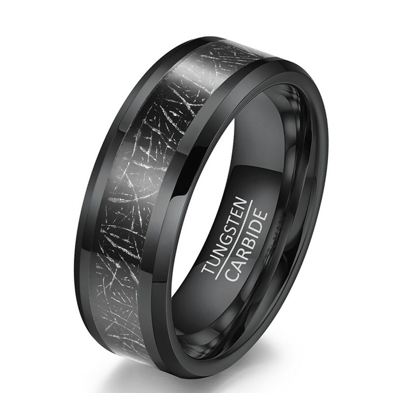 4/6/8mm Tungsten Carbide Black Band Mens Women's Women's Couple Rings Size 6-12