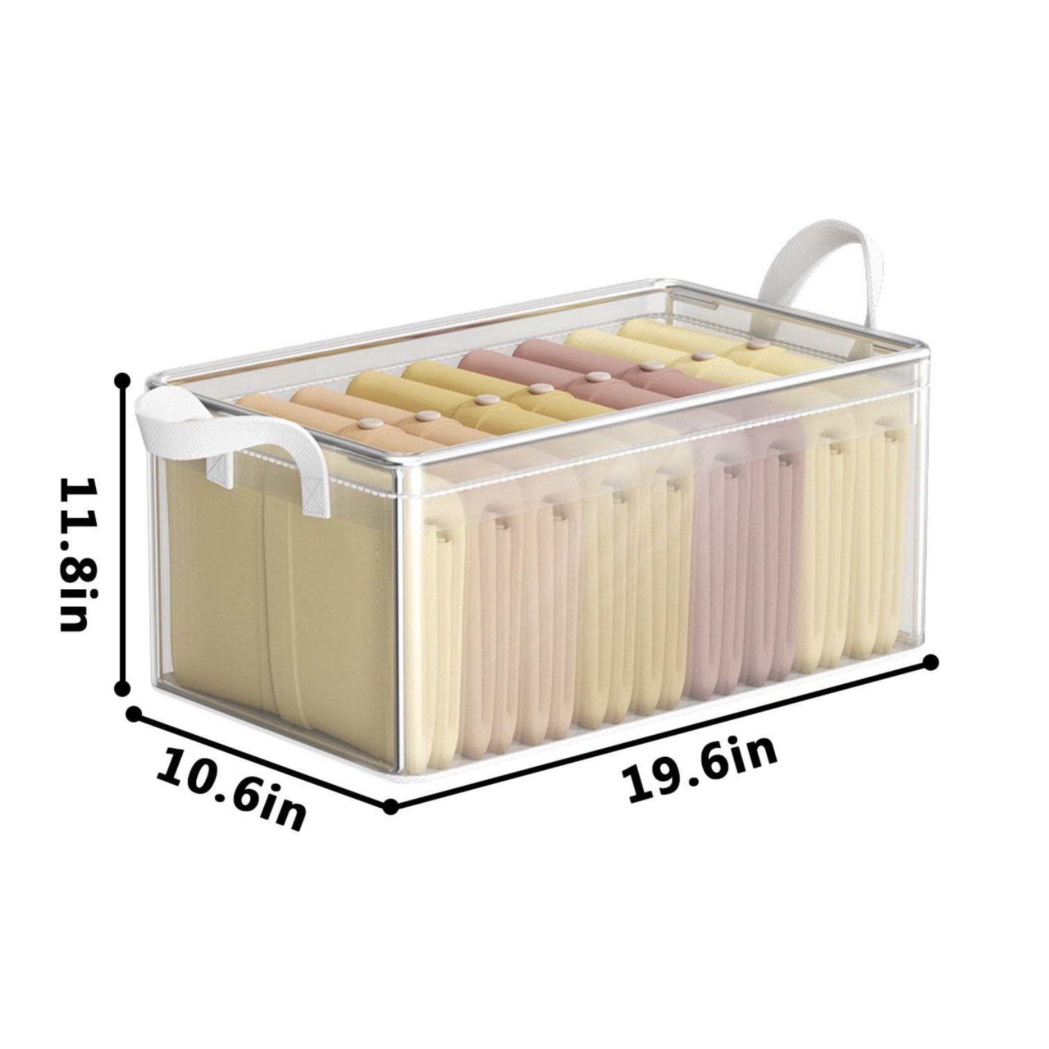 42L Clear Plastic Storage Boxes, Set of 3 (Transparently, 42L)