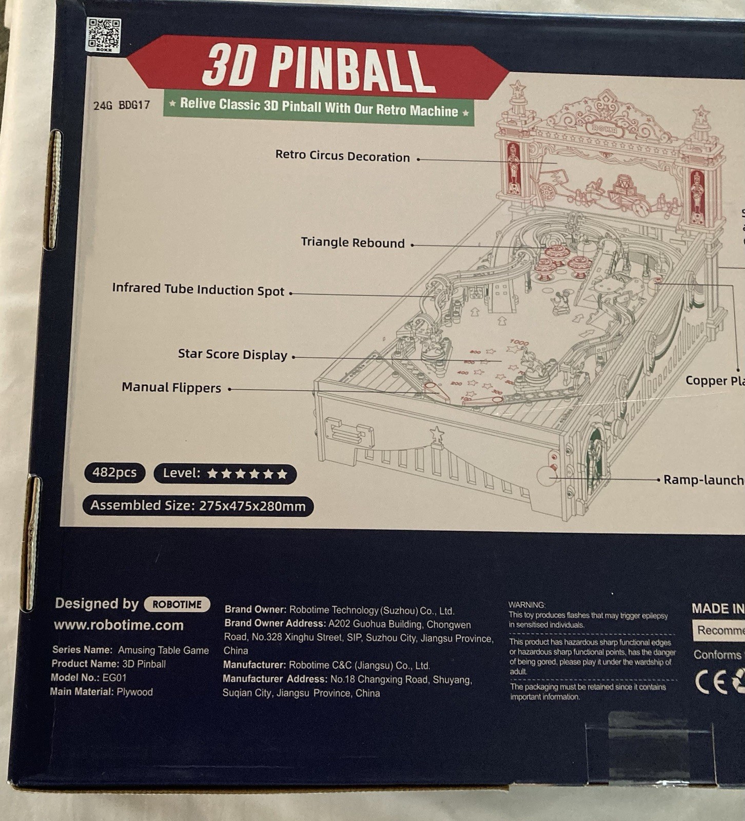 ROKR 3D Pinball Machine Retro Machine New In Box