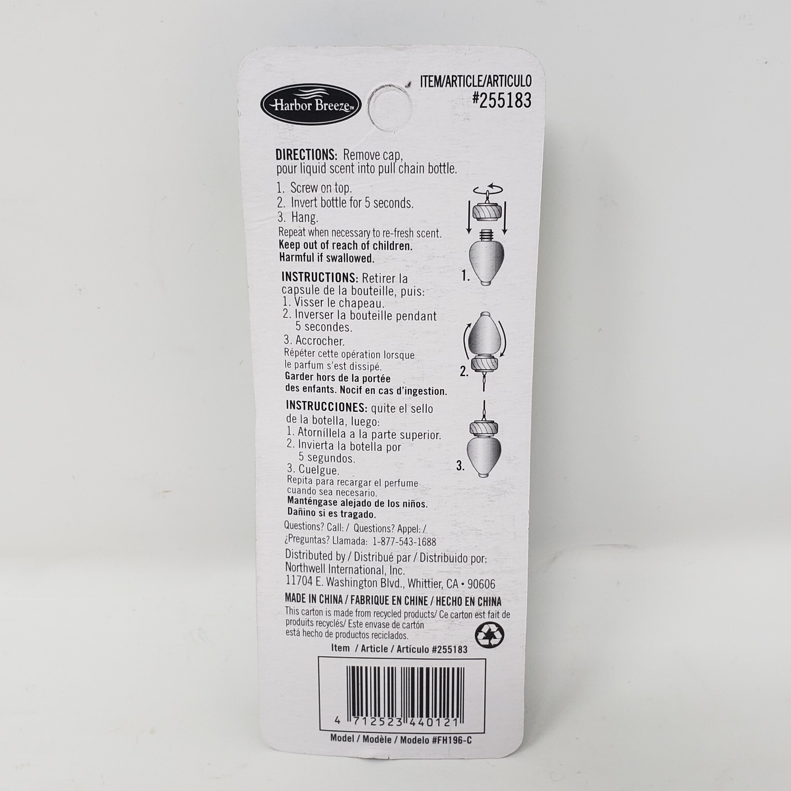 Harbor Breeze Fan & Lighting Pull Chain Apple Spice Scented Refill 🍎 8ML NEW