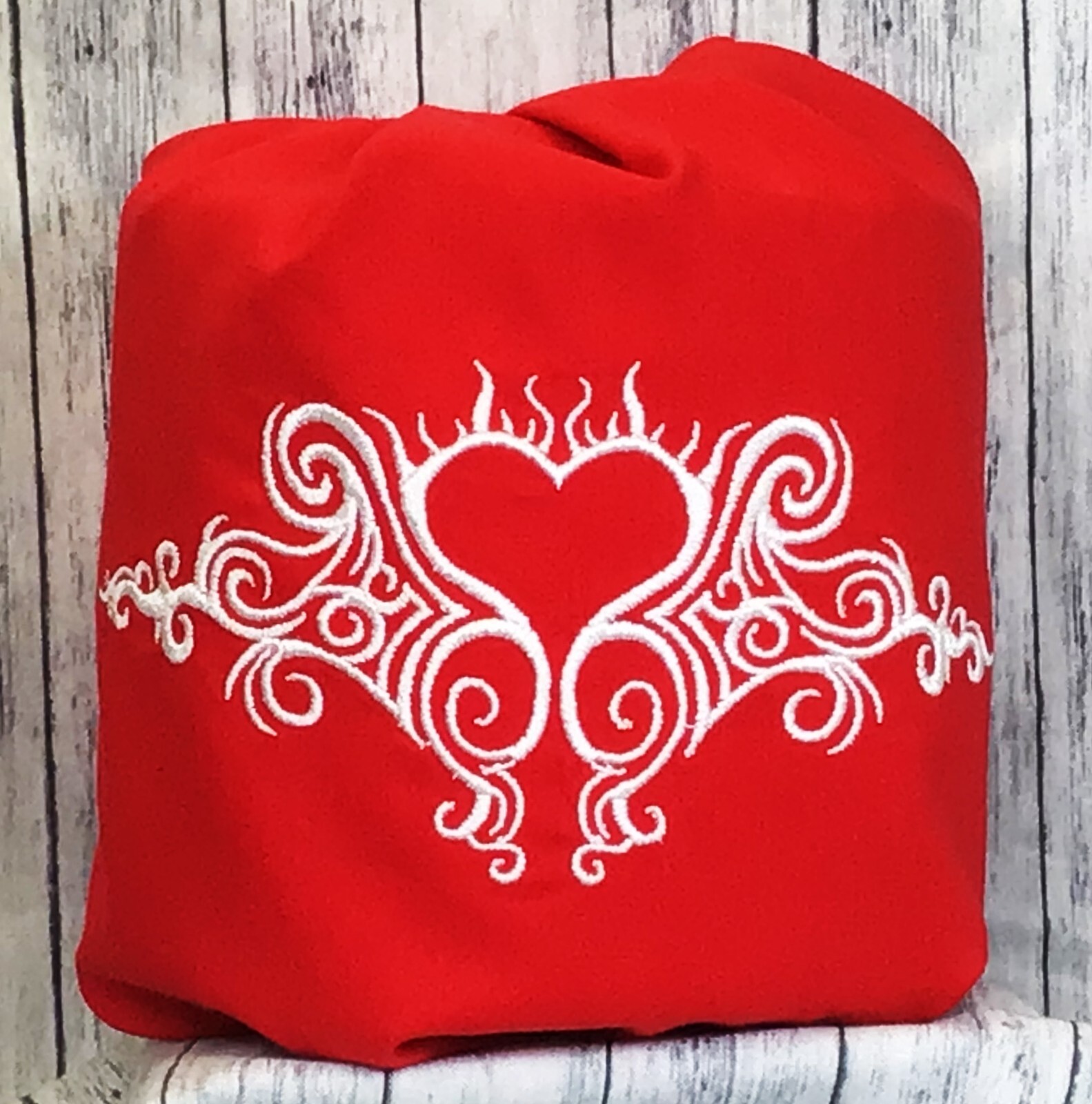 Heart Embroidered Decorative Toilet Paper Cover Wrap - Bathroom Decor