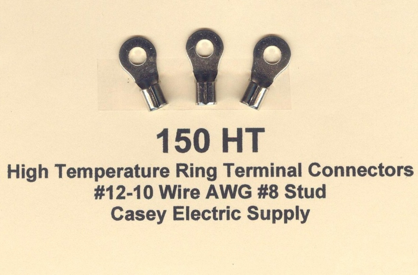 50 High Temperature RING Terminal Connector #12-10 Wire Gauge AWG #8 Stud 900°F