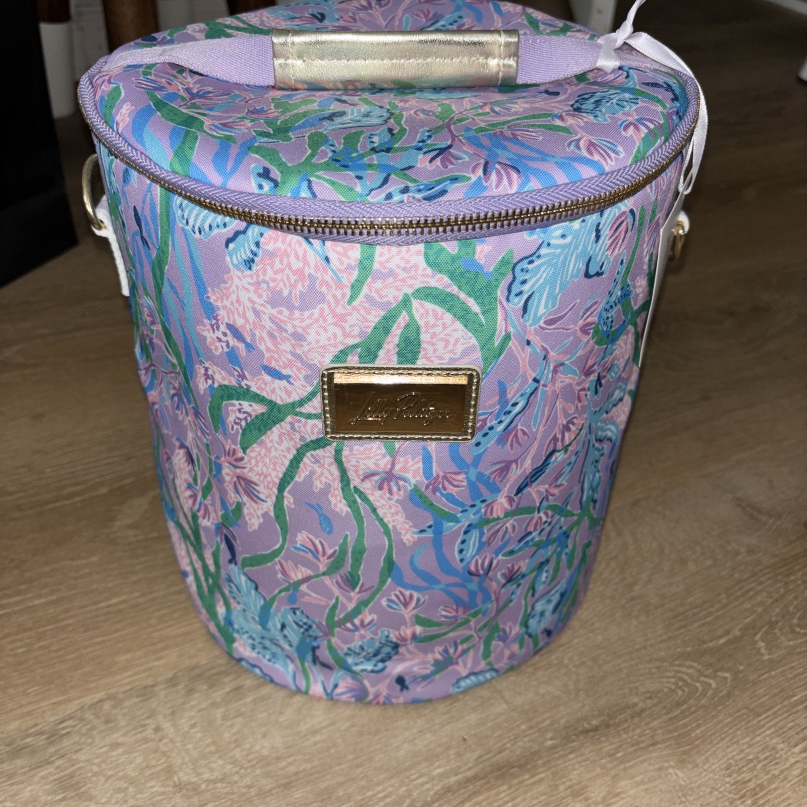 Lilly Pulitzer Purple Insulated Beach Cooler Multi Seacret Escape Home NWOT