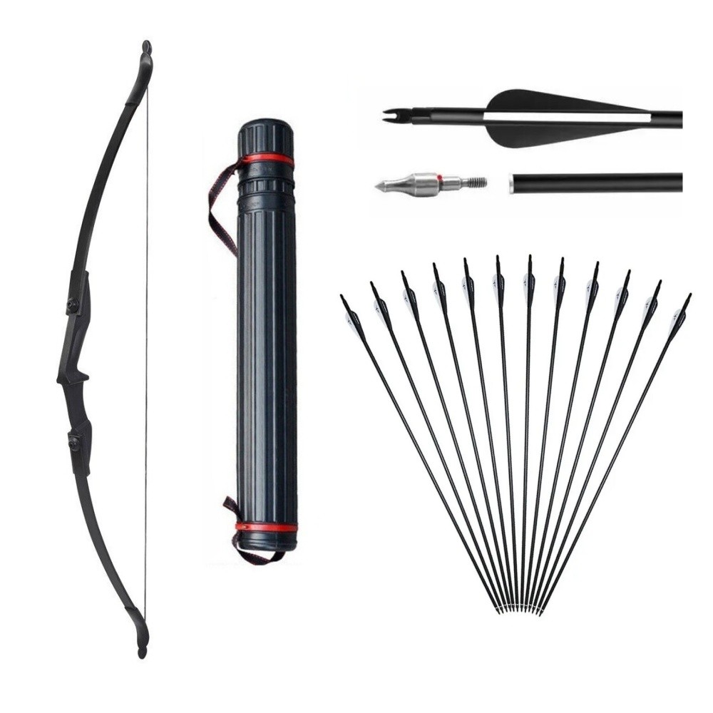 57 in 30/40Lbs Archery Recurve Bow Right Left Hand Black for Beginner Teenagers