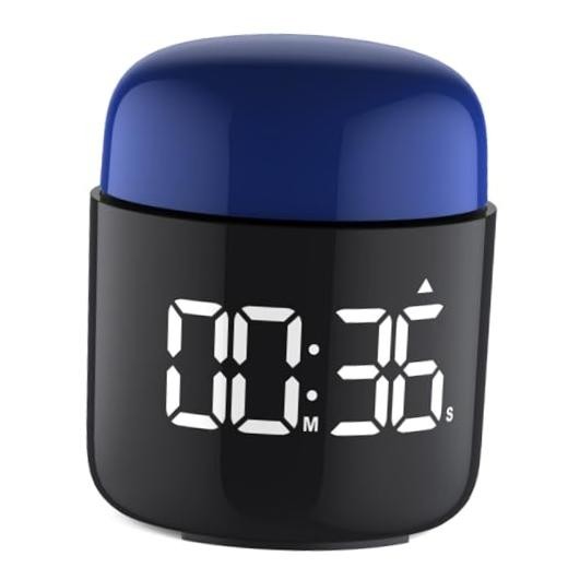 Large Display Digital Timer Stopwatch, Retro Manual Twist Table Count Down Navy