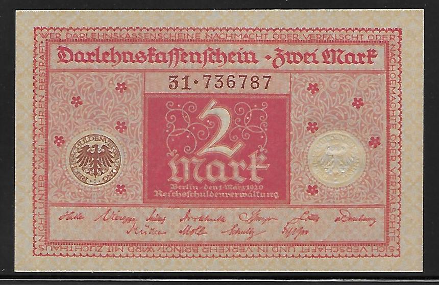 Germany P-59 2 Mark 1920 Unc