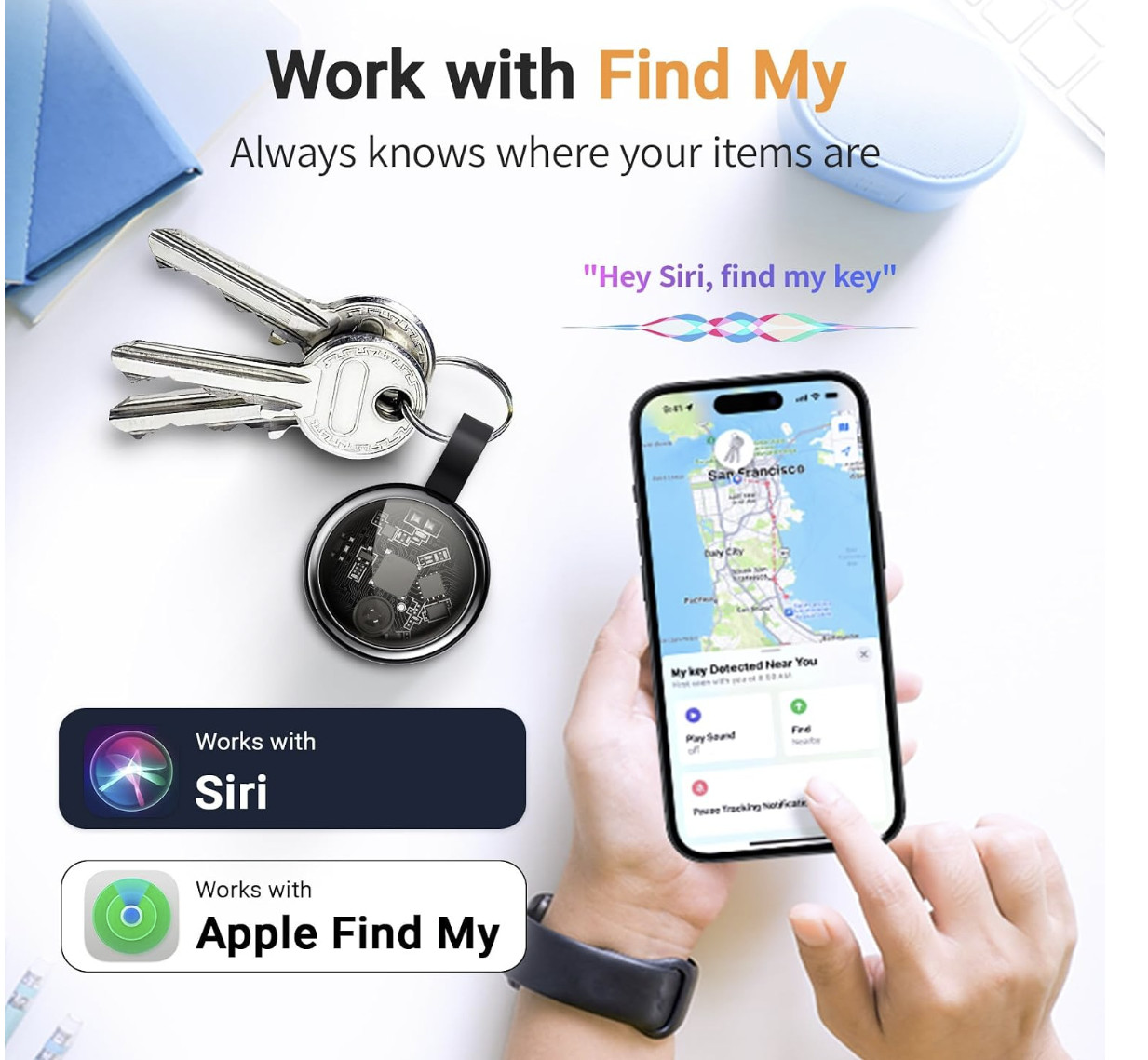 New Air Tracker Tags-4 Pack Compatible with Apple Find My (Ios Only), Bluetooth