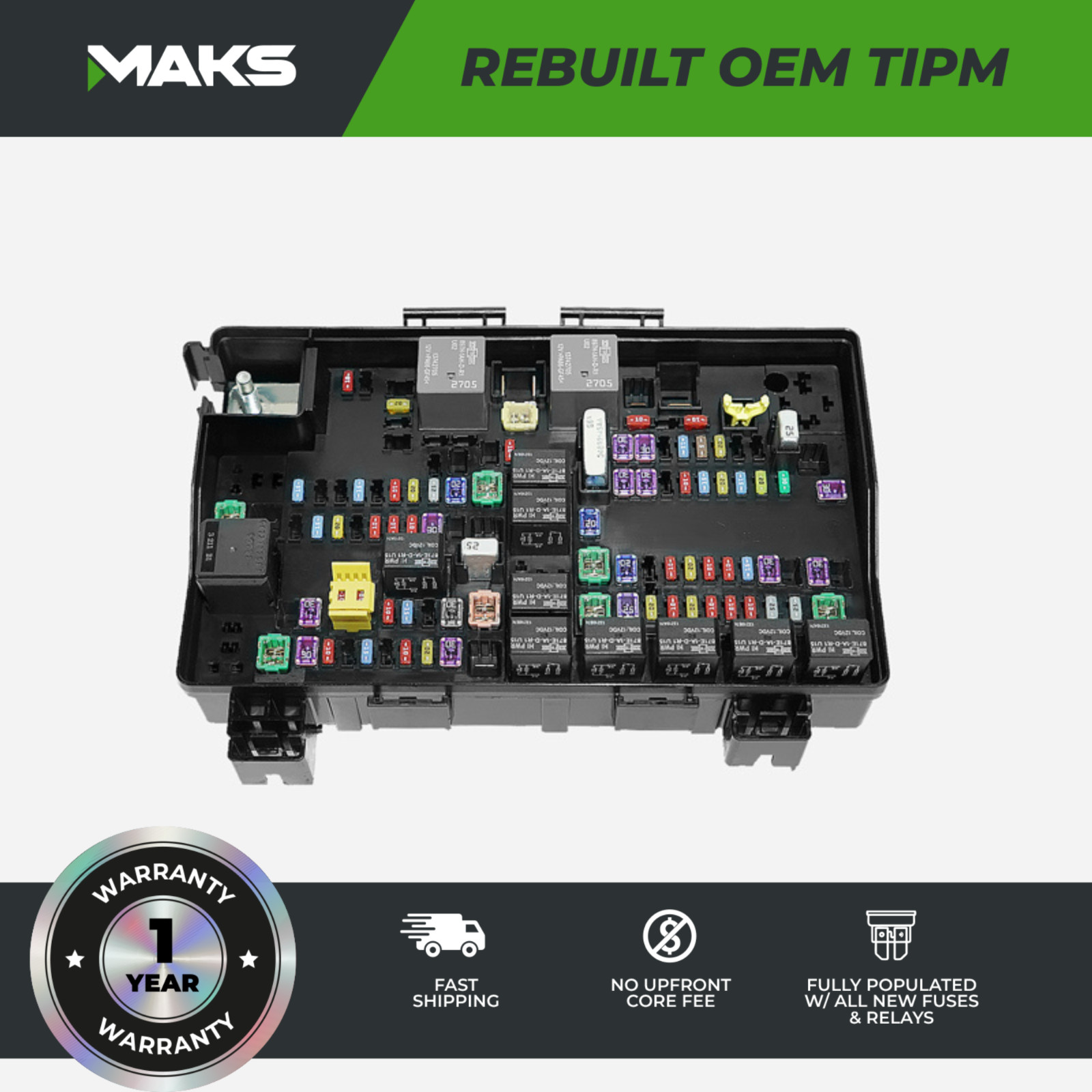 2015–2016 RAM 2500/ 3500/ 4500/ 5500 6.7L OEM Rebuilt TIPM Fuse Box 68243265AC