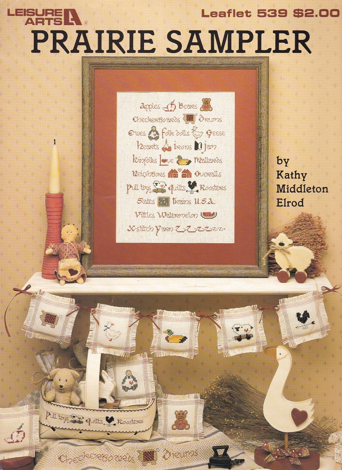 Cross Stitch Pattern PRAIRIE SAMPLER Leisure Arts Leaflet 539