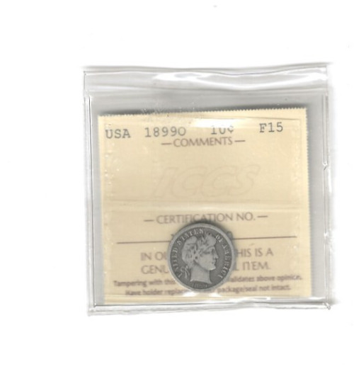 1899-O Barber Dime - ICCS F15