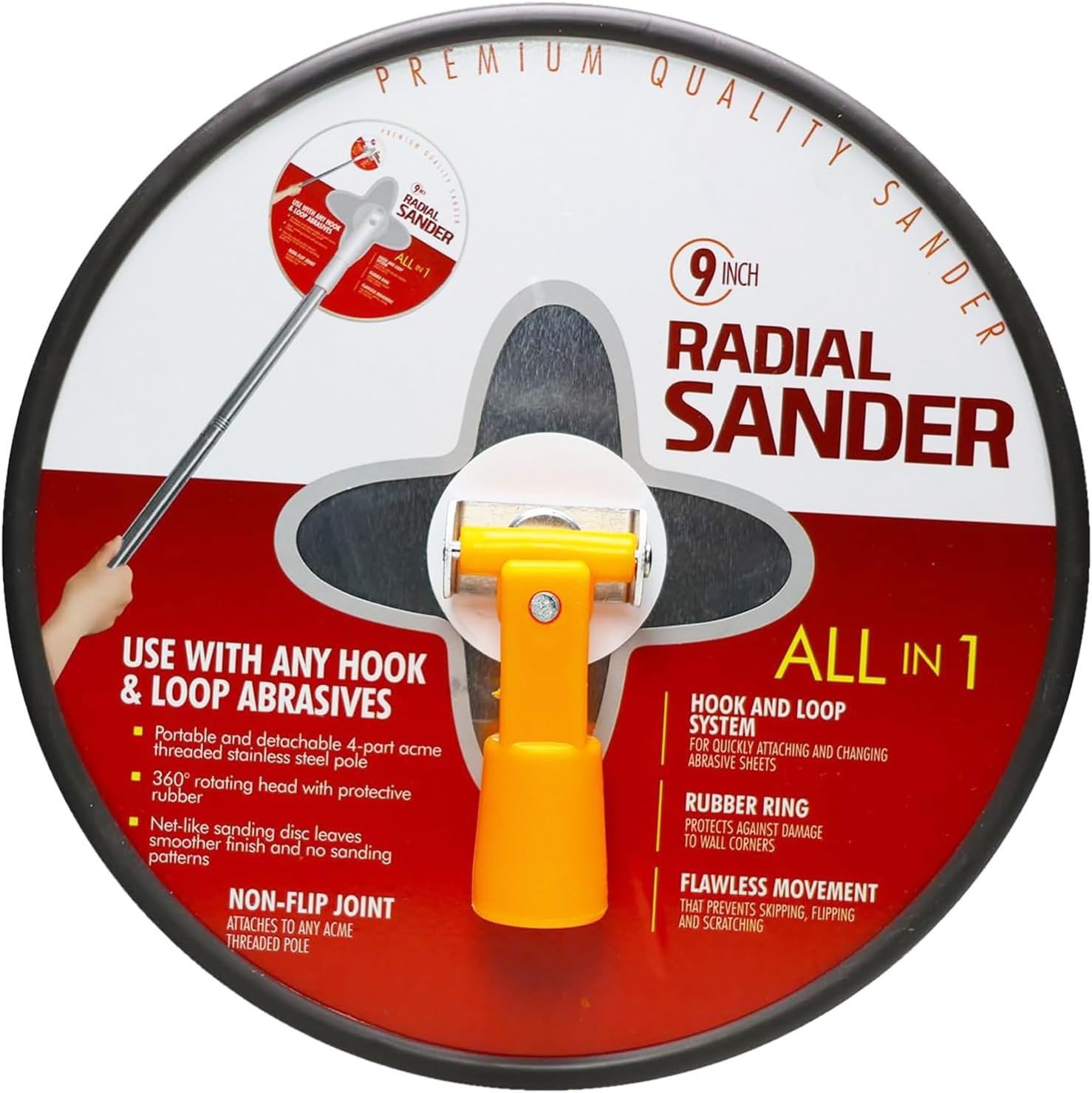 9" Manual Drywall Sander 360° Swivel Head