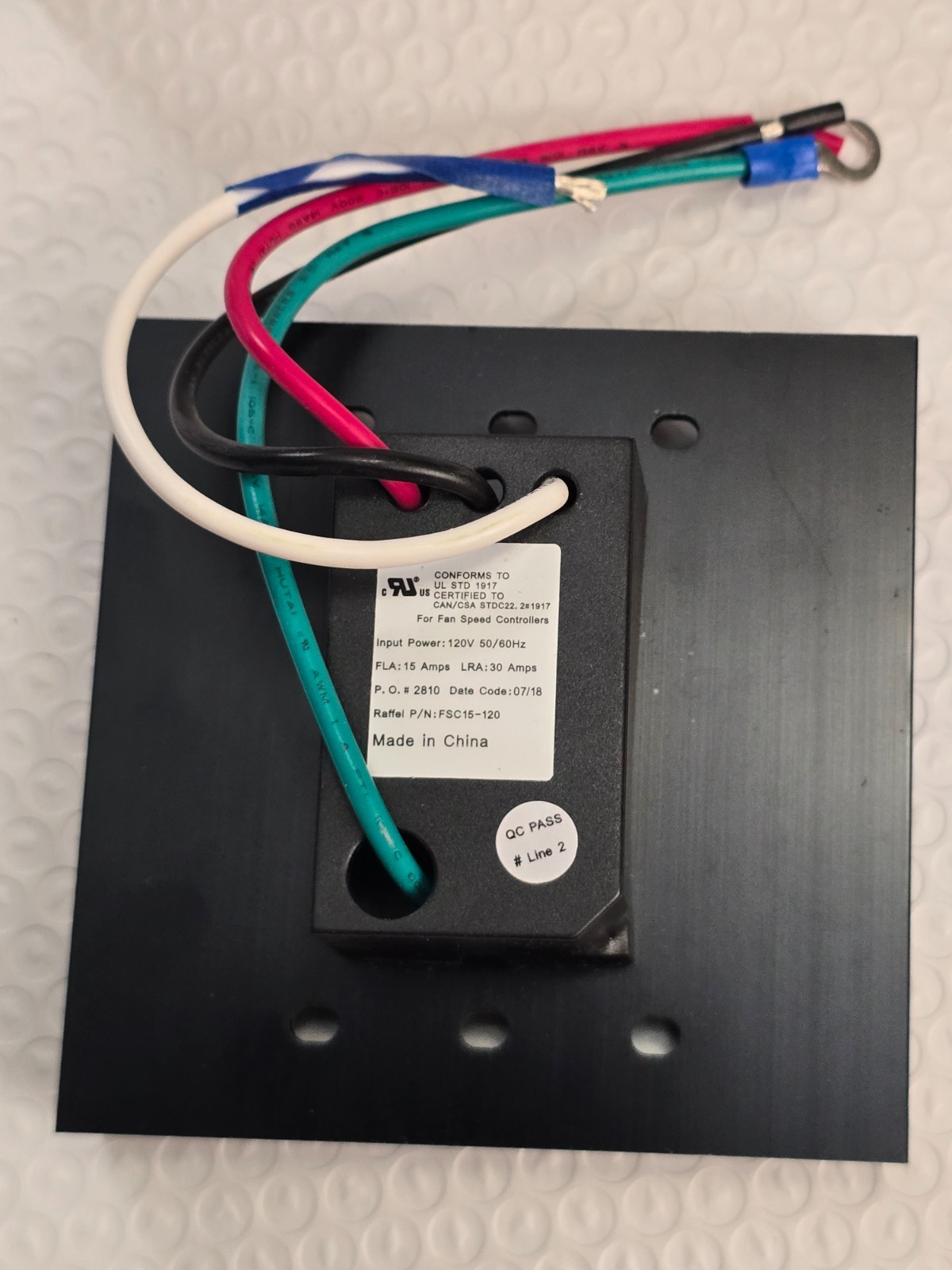 Raffel FSC10-120 Solid State Speed Controller, NEW WITH DIAL