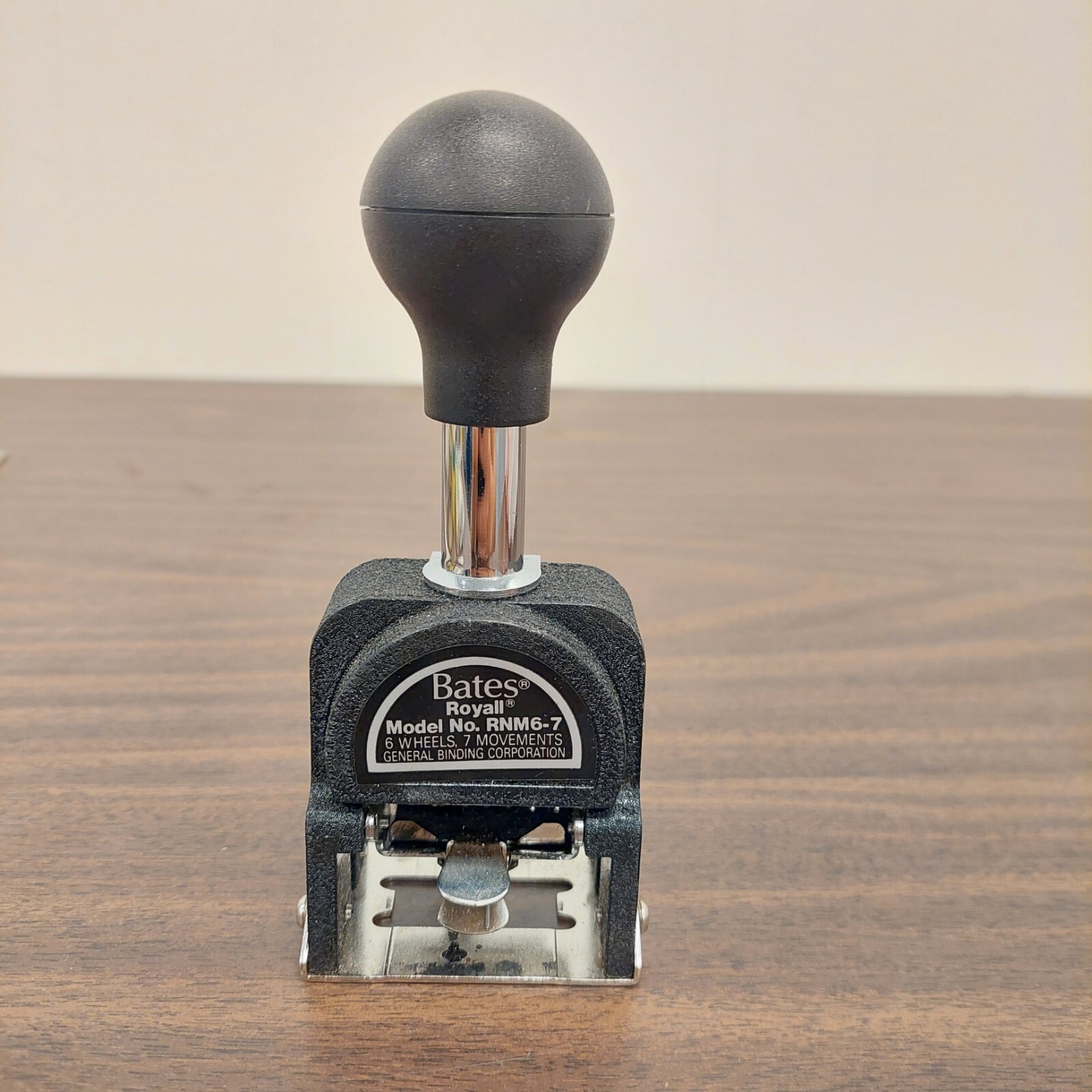 Bates Royall RNM6-7 Automatic Numbering Machine Ink Stamp 6-Wheels 7-Movements