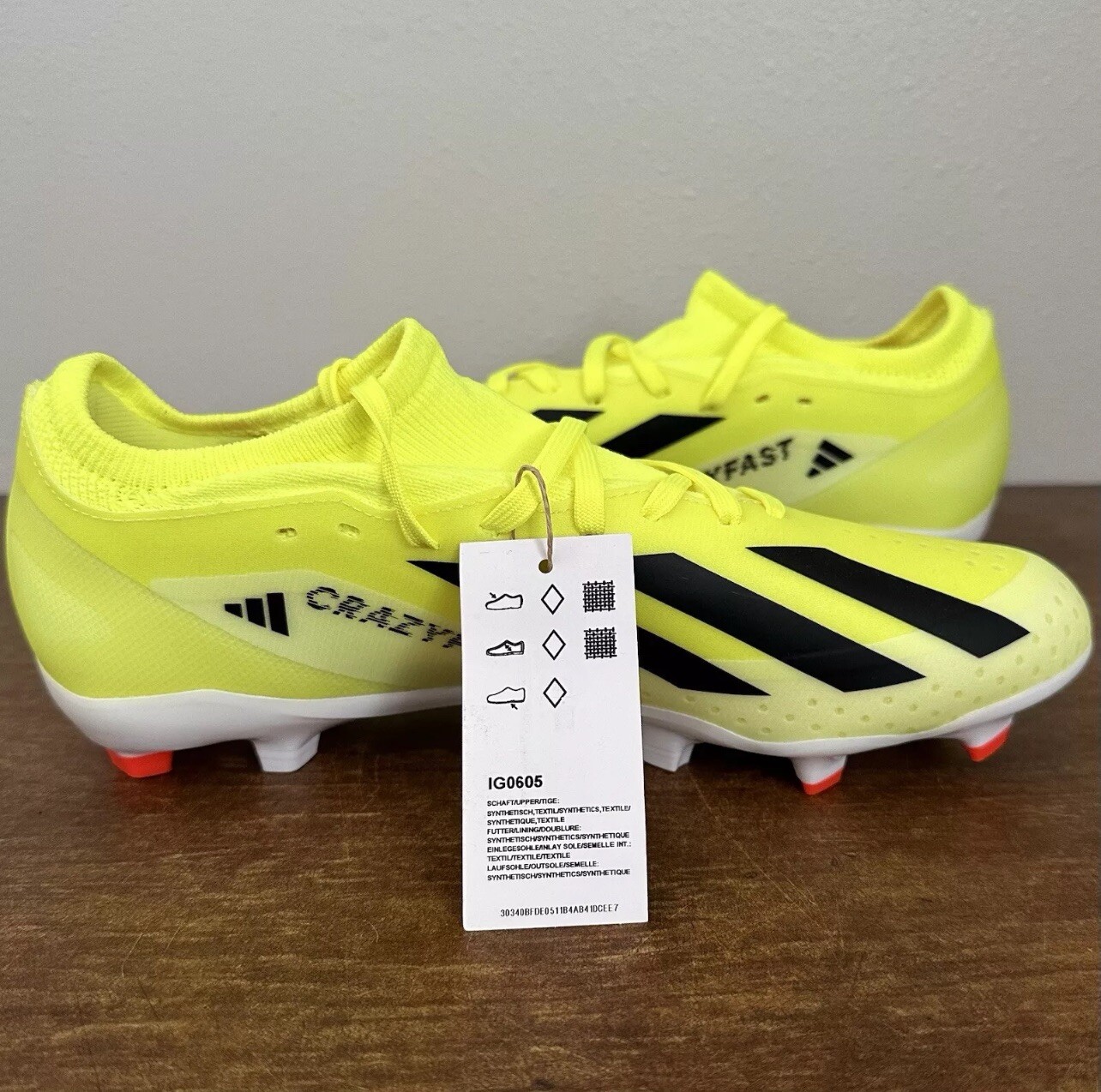 Adidas X Crazyfast League FG Soccer Cleats Black Yellow IG0605 Men’s Size 12
