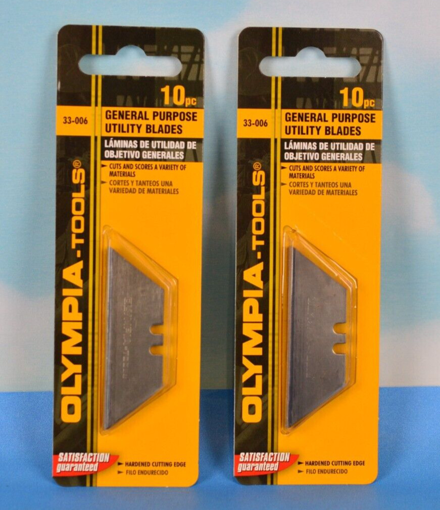 Olympia Tools 33-006 Std Utility Blades Box Knife 20 Blades total 2-10 packs