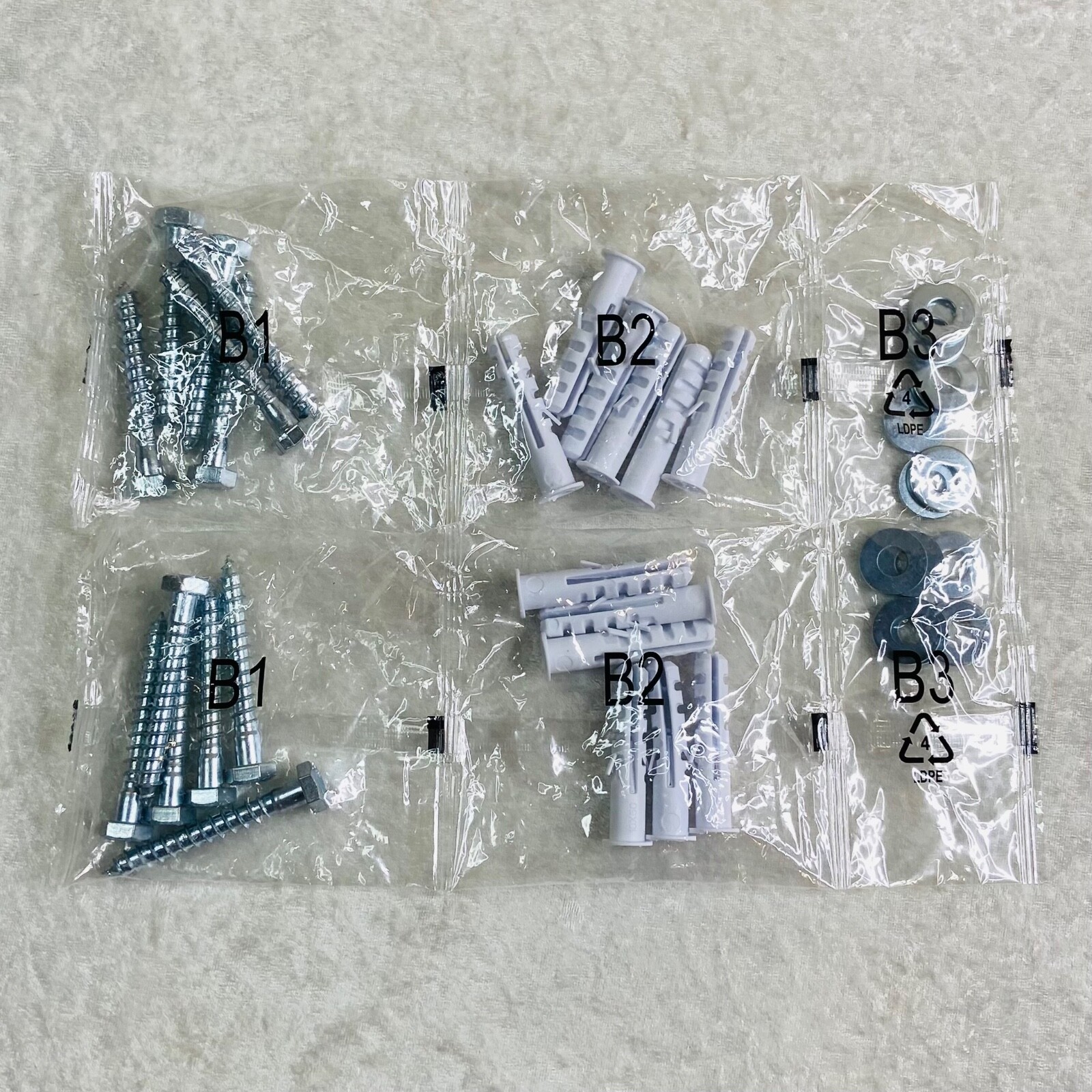 Wall Control Metal Pegboard 12ct Hex Bolts, 12ct Wall Anchors & 12ct Washers