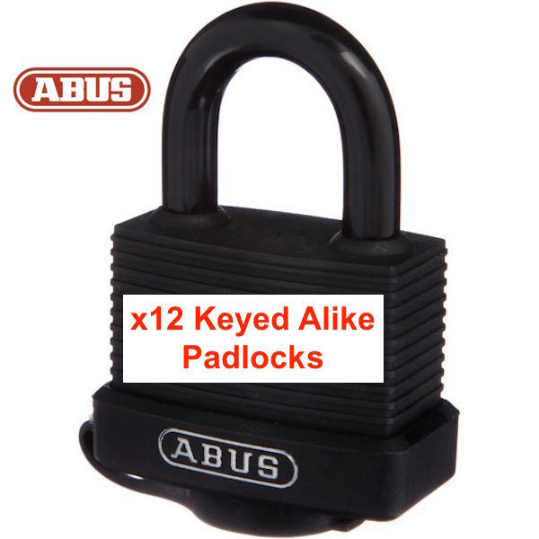 Bulk Lot of 12 x Keyed Alike ABUS Outdoor Weatherproof Padlocks  -FREE POSTAGE