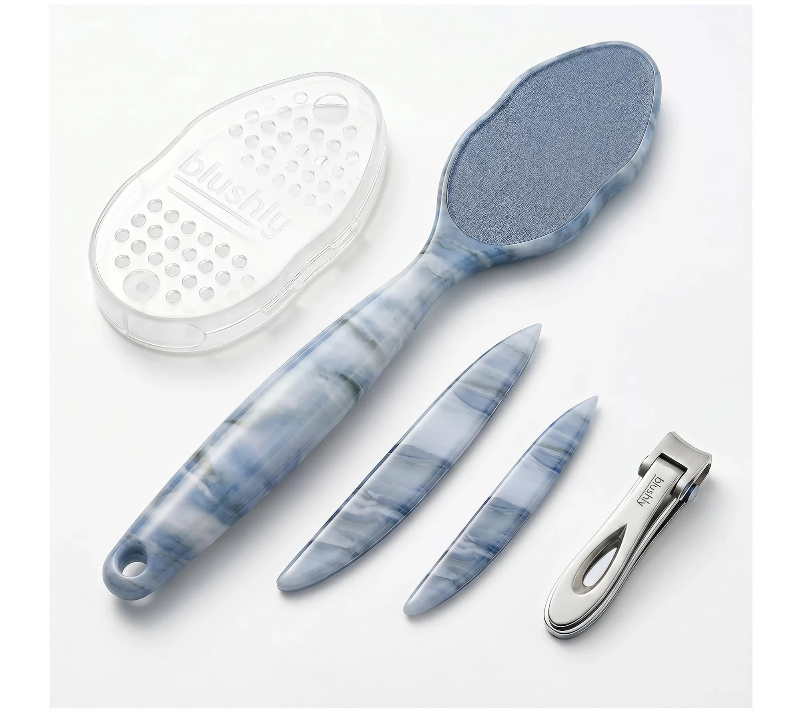 Blushly Extended Foot File Manicure File & Clippers