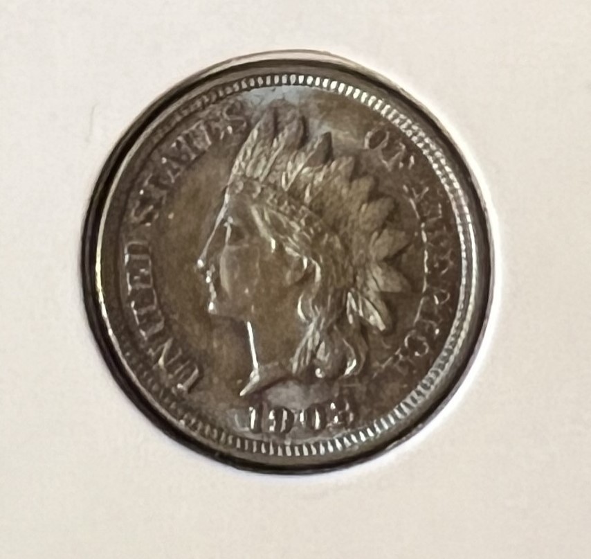 1908 INDIAN HEAD CENT CHOICE UNCIRCULATED TONED NICE ACTUAL COIN  #8310