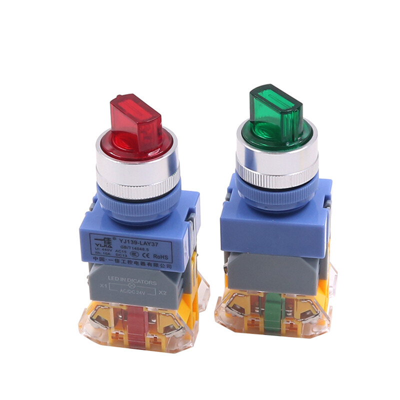 22mm Selector Switch Latching Rotary Switch 2/3 Positions with LED Illumination