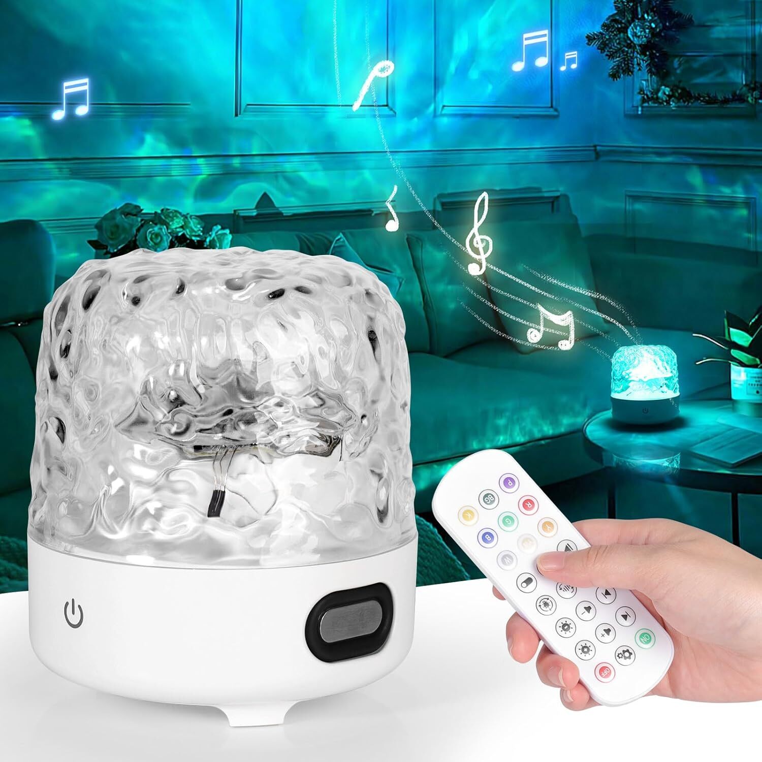 Ocean Wave Night Light Cordless Projector Lamp 16 colors