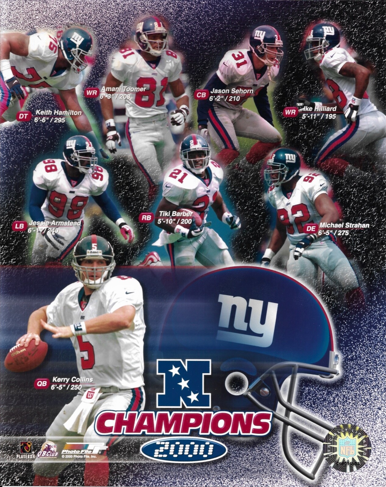 New York Giants 2000 NFC CHAMPIONSHIP COMPOSITE 8x10 - FREE SHIPPING