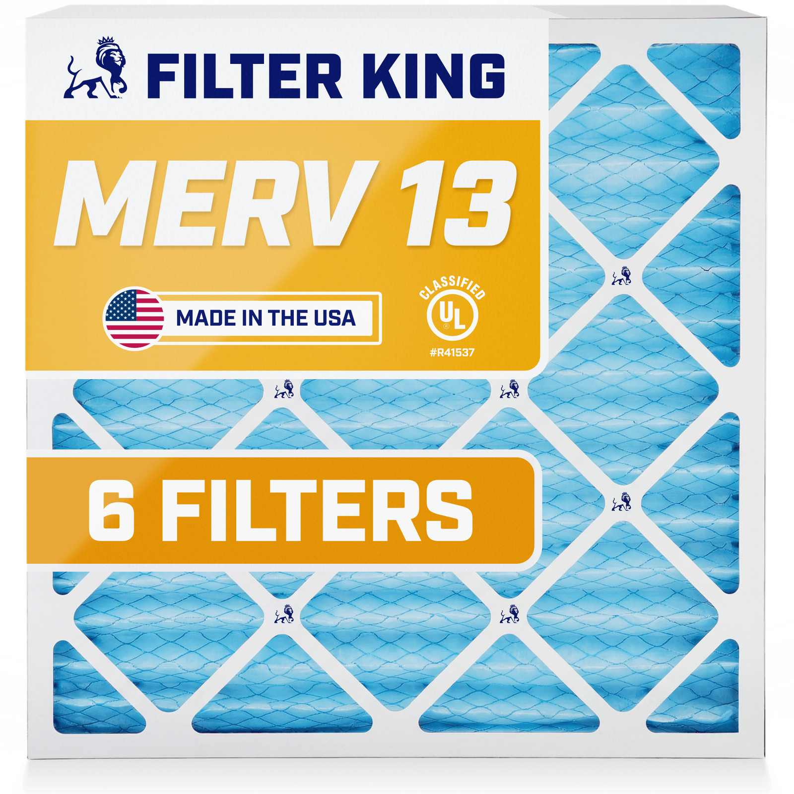 Filter King 16x24x1 Air Filter 6-PACK MERV 13 Actual Size 15.5 x 23.5 x .75"