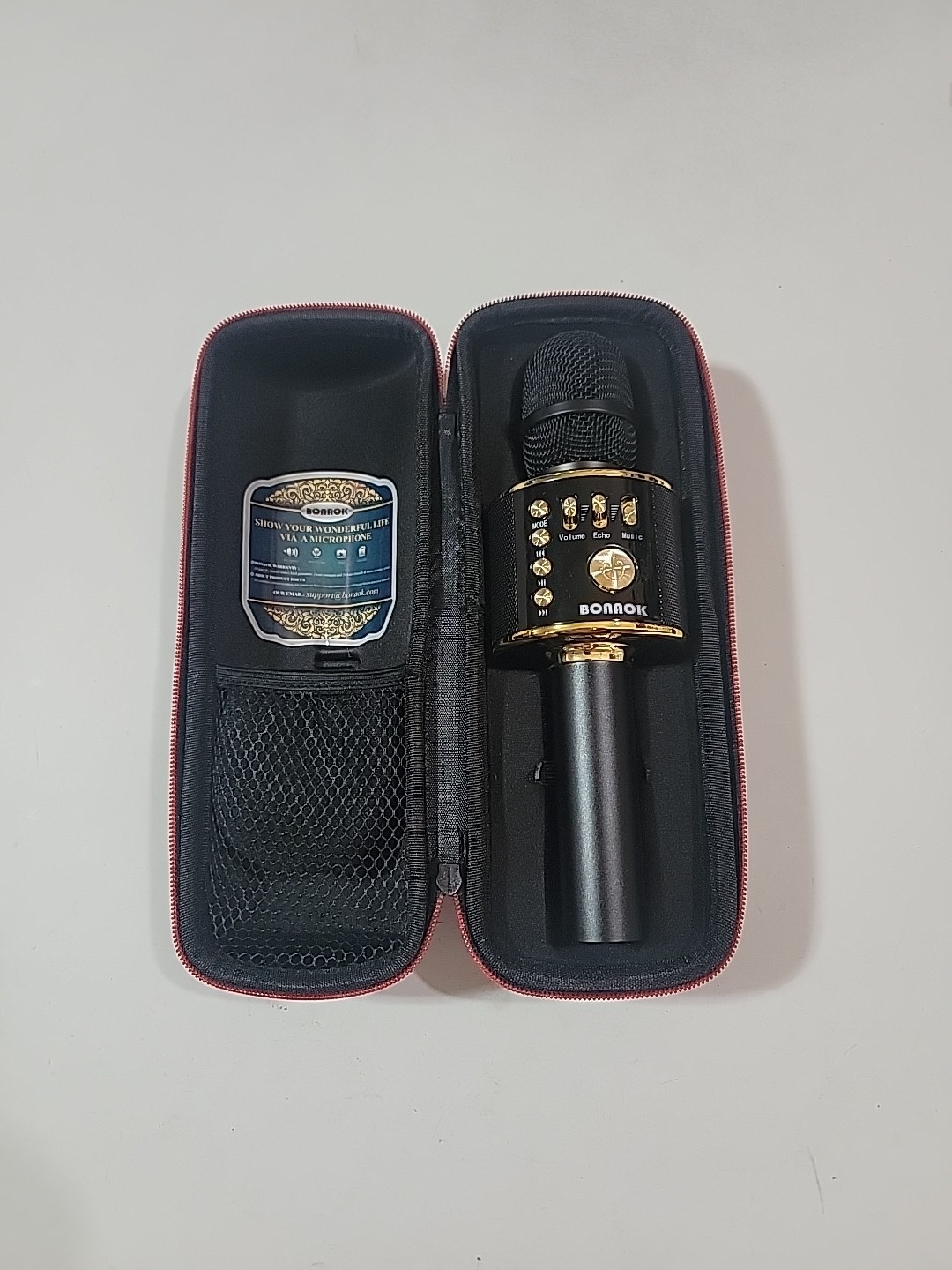BONAOK Karaoke Microphone, Portable Wireless Bluetooth Karaoke **Missing Cable**