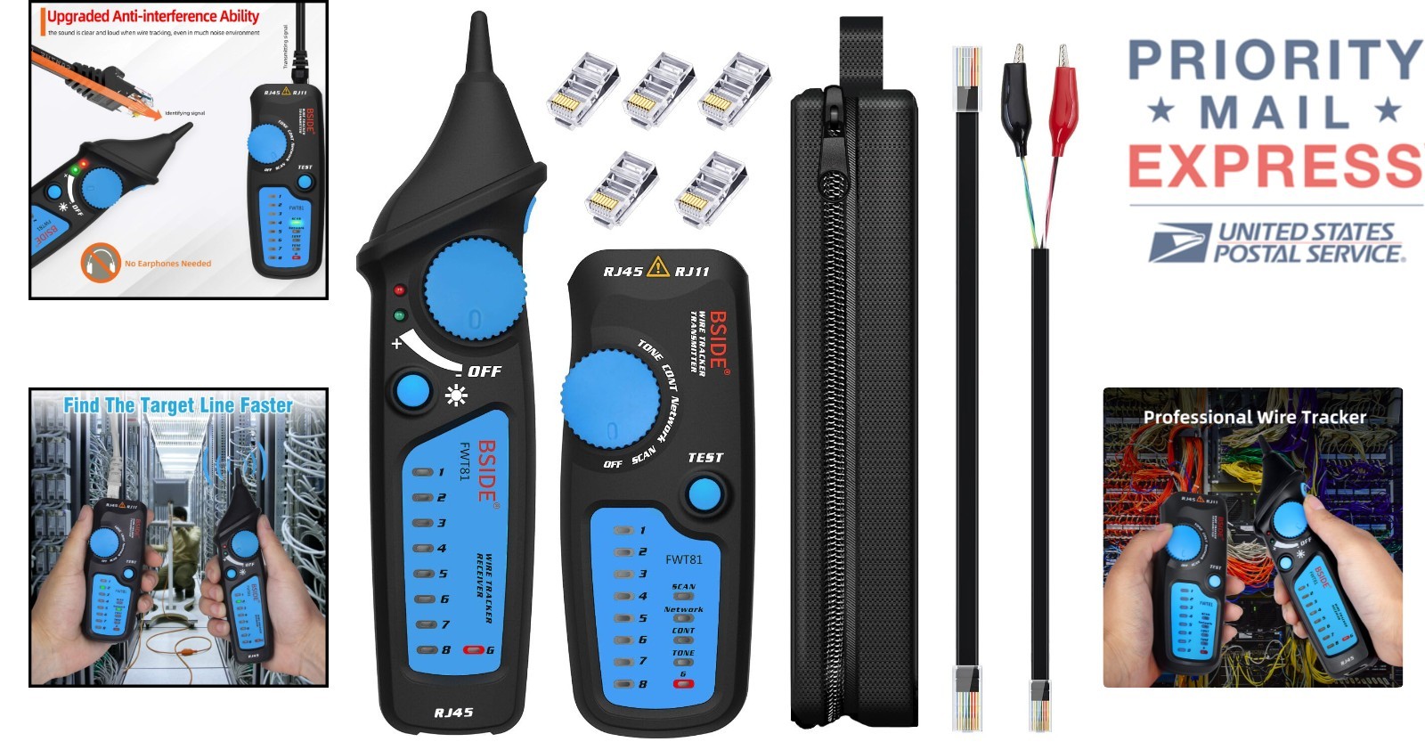 Compact Wire Finder Tool with Super Anti-Interference - Includes Carrying Case