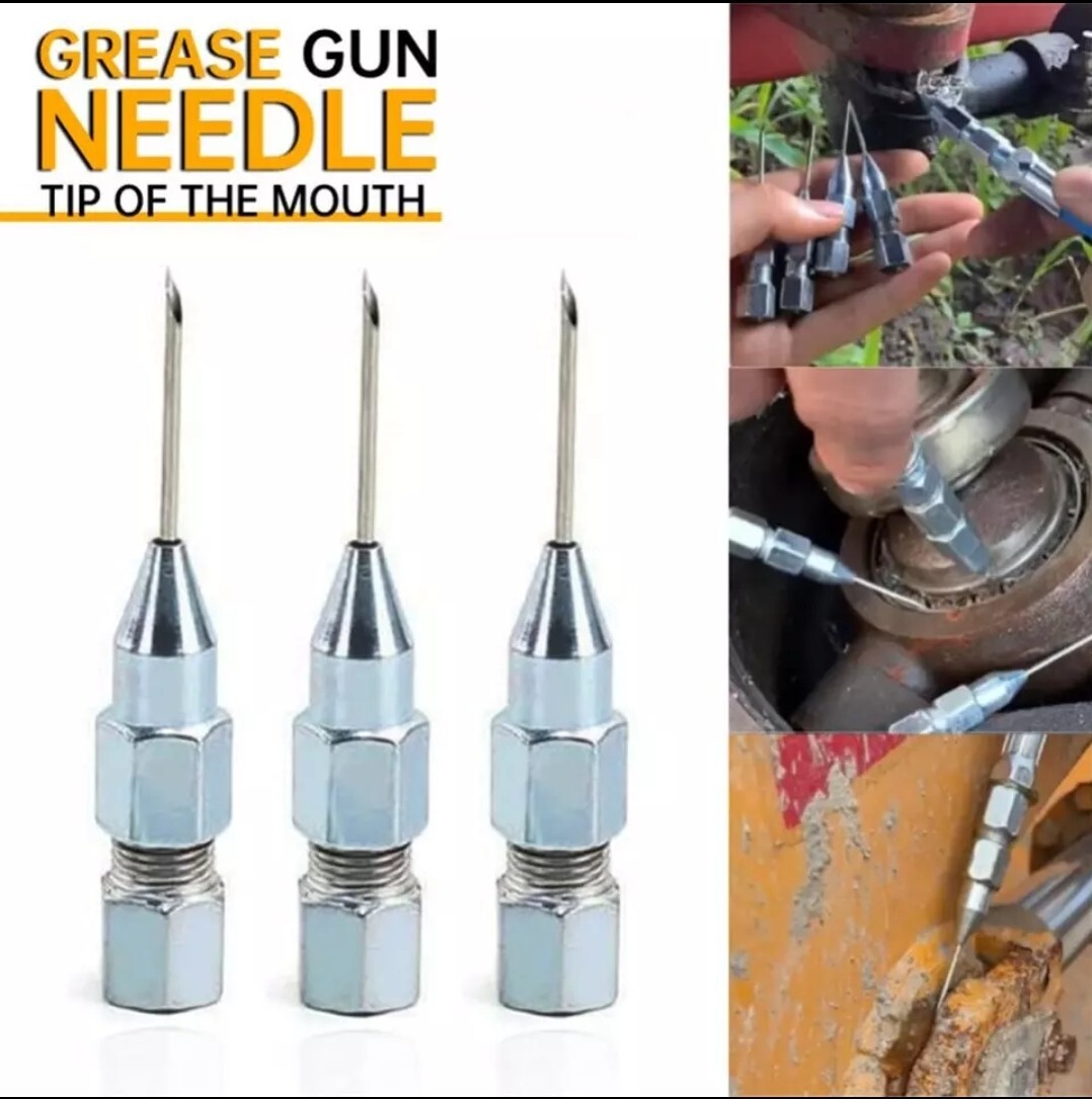 NEEDLE GREASE GUN DISPENSER NOZZLE NOSE ADAPTOR HANDOPERATED TIP HOSE TUBE TOOL