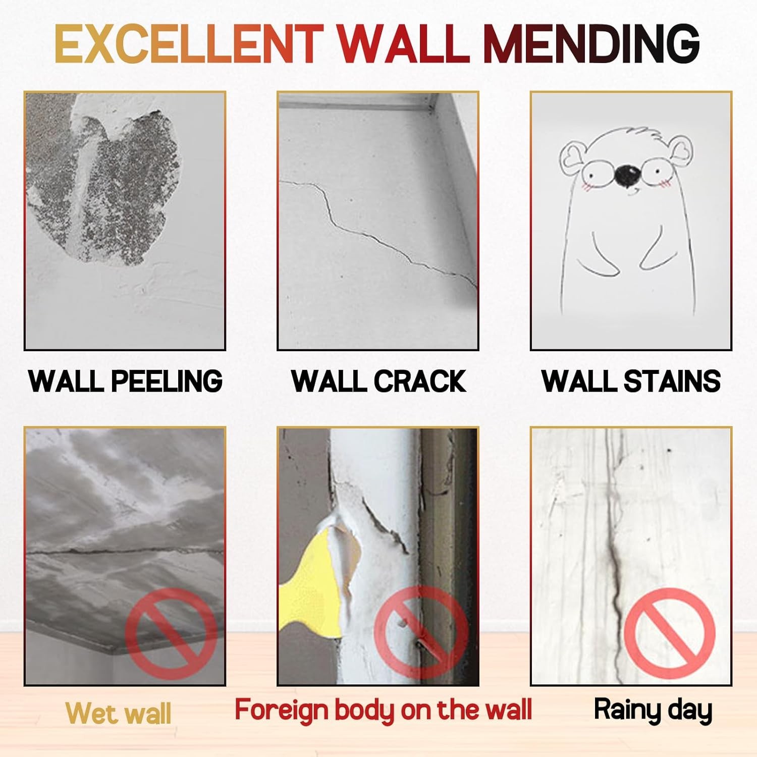 Drywall Patch Repair Kit with Scraper, Wall Spackle Paste, 2 Pack