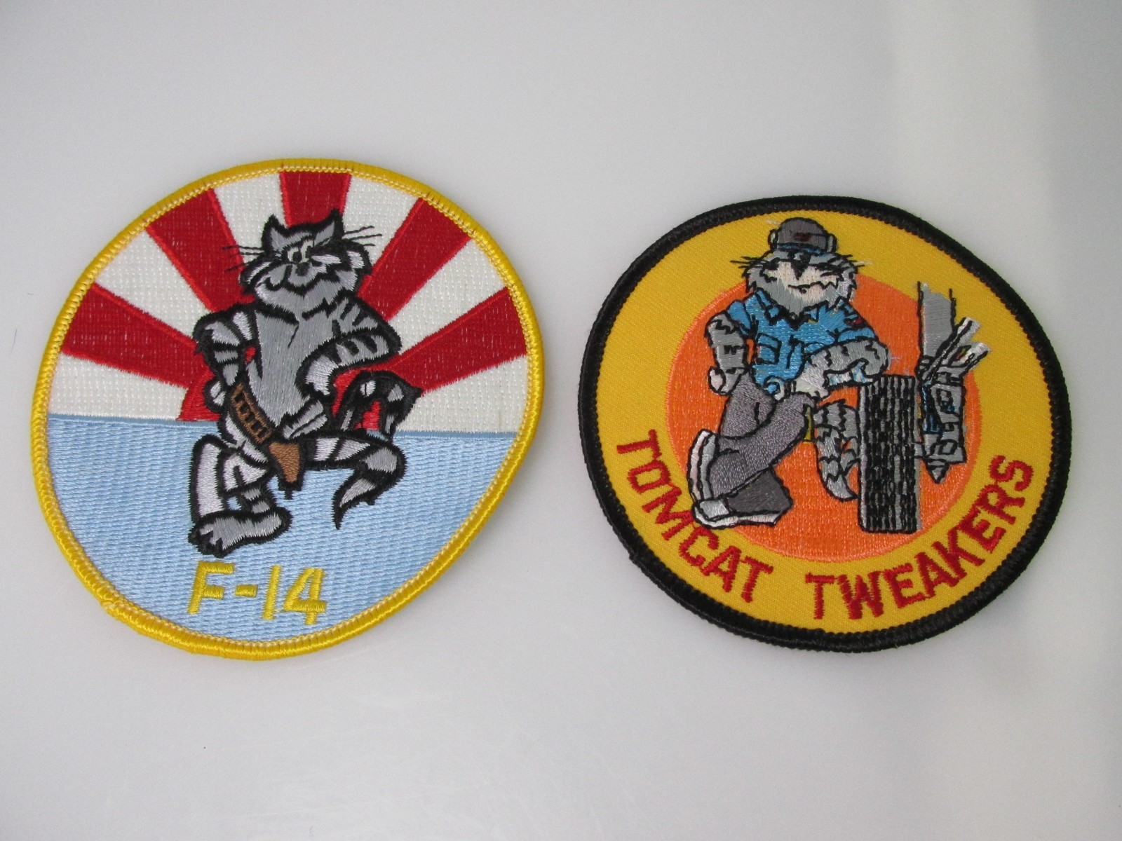 2 US Navy USN Tomcat Tweakers Embroidered Iron On Patch F-14 4" Lg