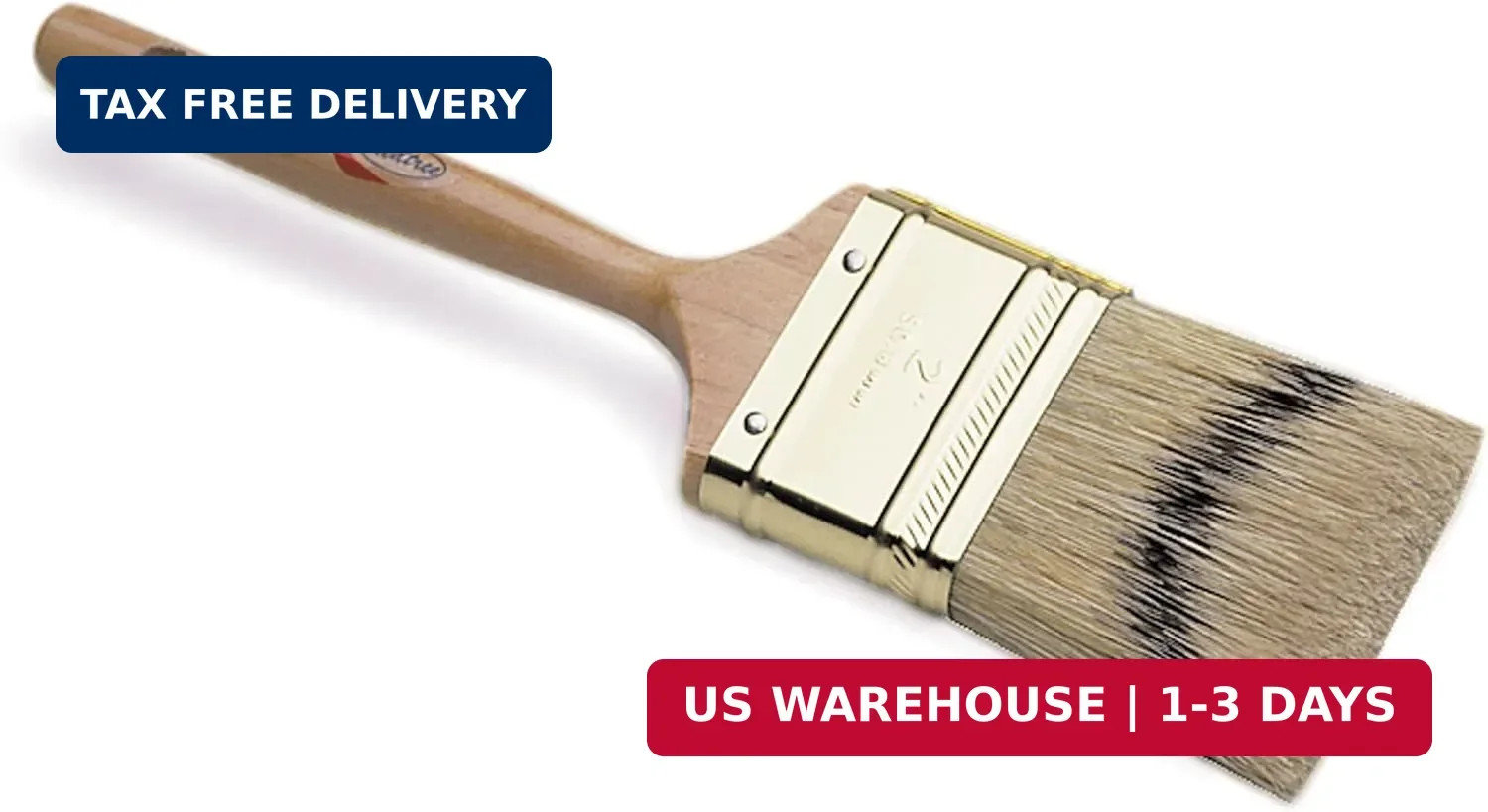 REDTREE 10051 Badger Fine Finish Natural Bristle Paint Brush - 3"