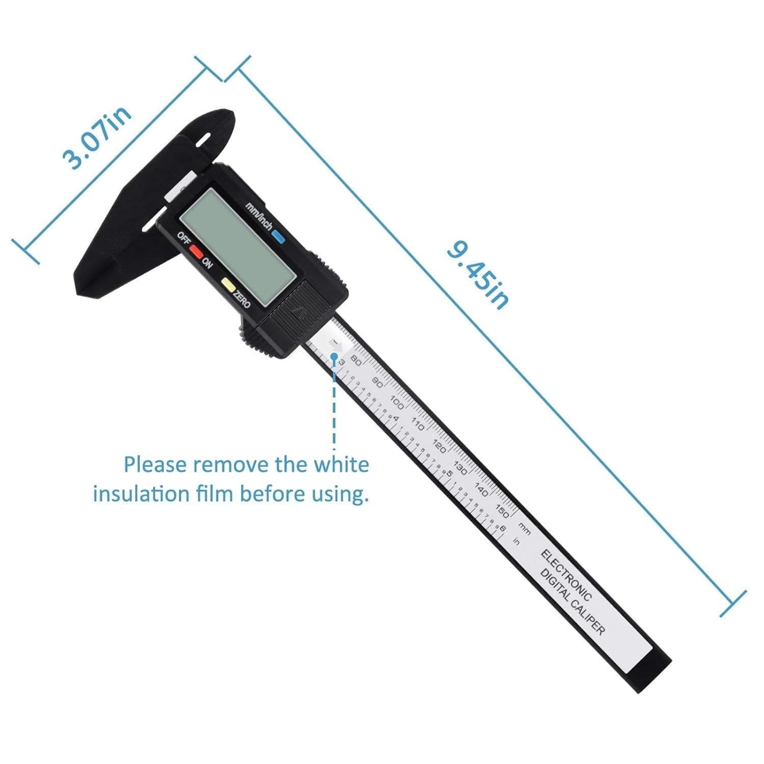 Versatile Electronic Micrometer Caliper - 0-6” Range, Auto-Off, LCD Screen