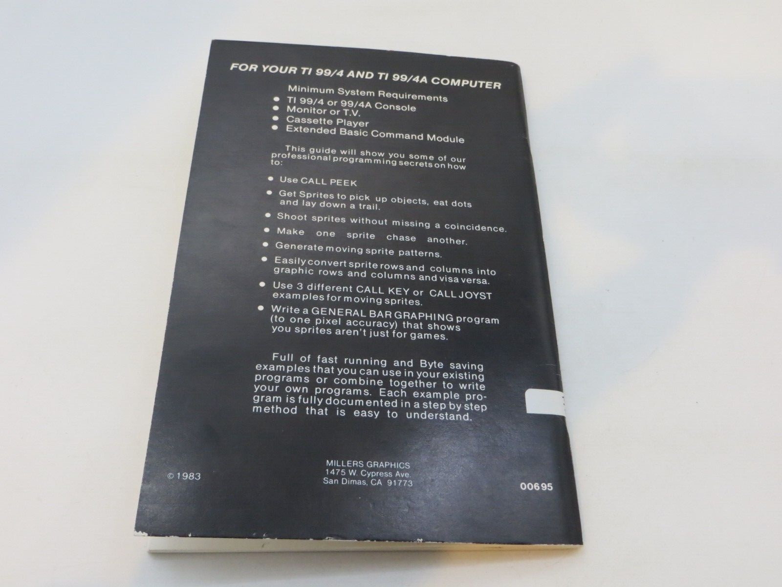 SMART PROGRAMMING GUIDE FOR SPRITES 1983 computer book