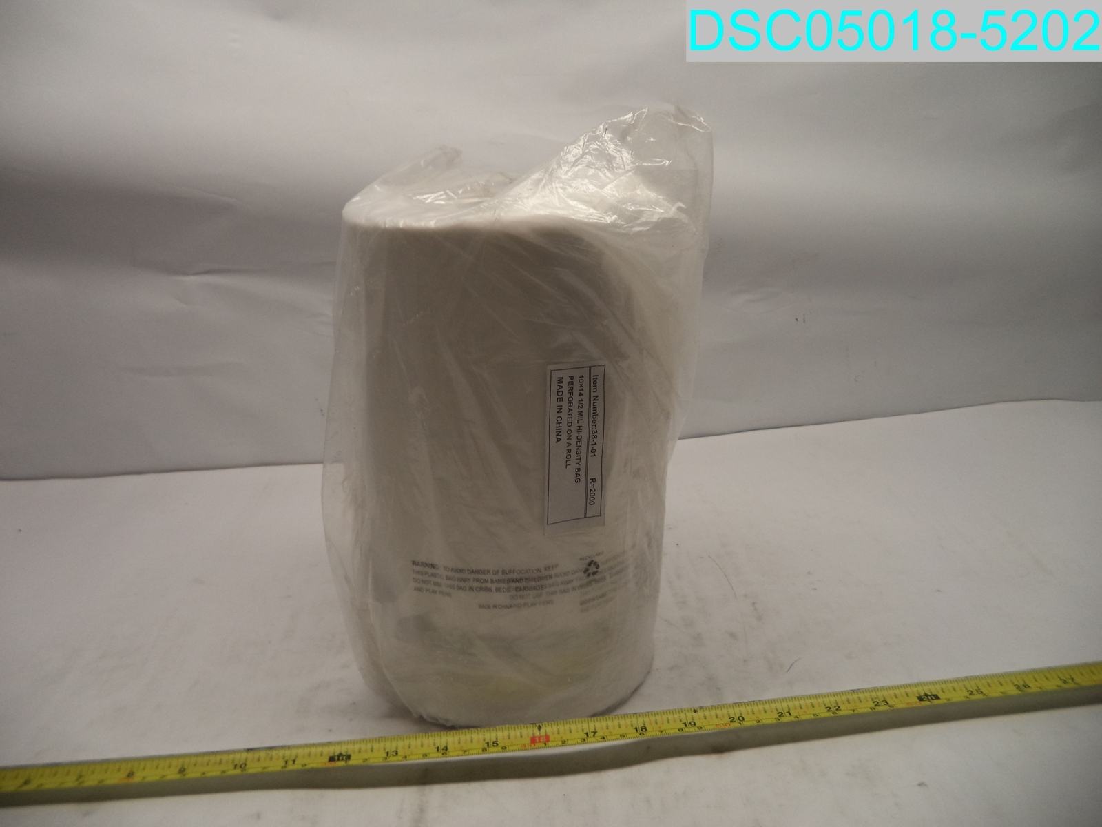 10 x 14-1/2 Mil Hi-Density Bag Perforated 38-1-01 R=2000