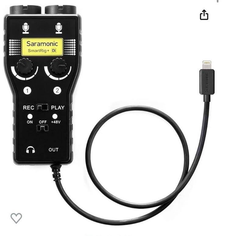 Saramonic SMARTRIG+DI 2-CH AUDIO INTERFACE XLR, 1/4" 1/8” INPUTS Lightning Out