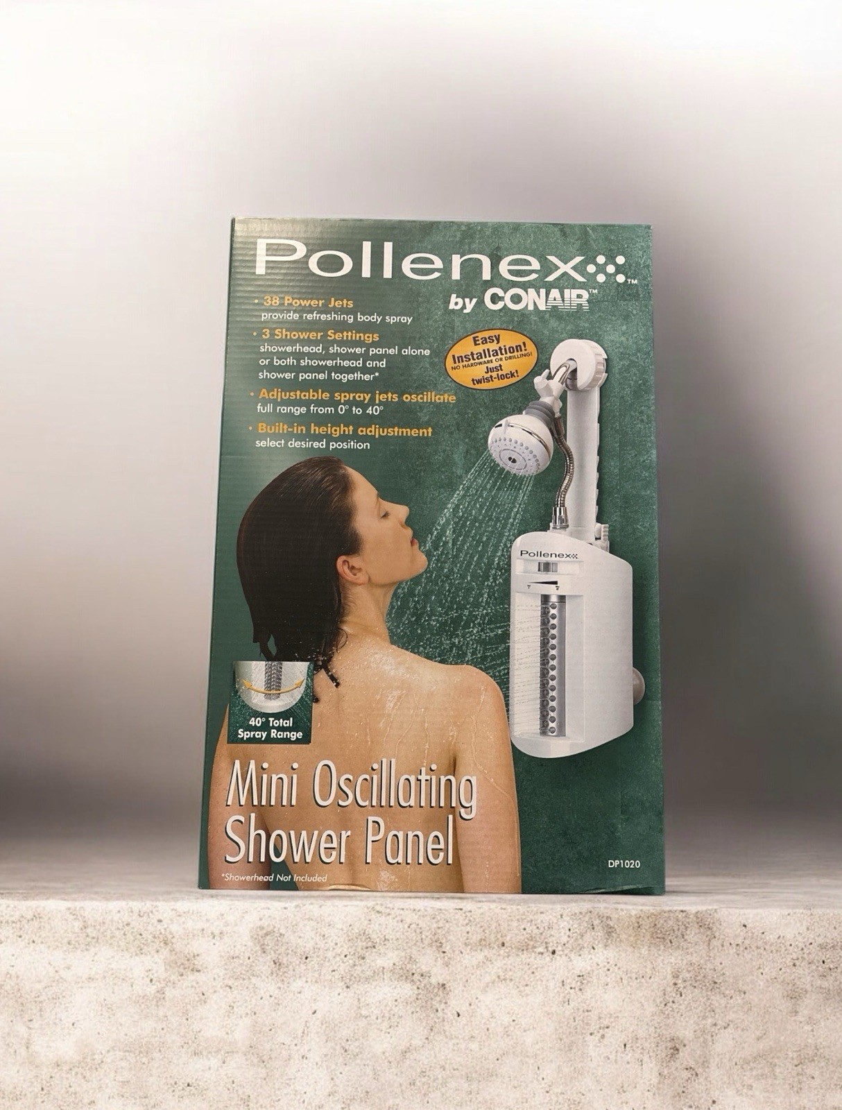 Pollenex By Conair Mini Oscillating Shower Panel Like Massager New