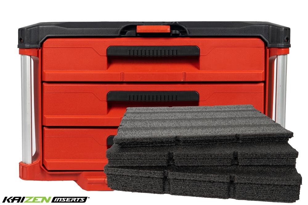 Milwaukee 48-22-8443 PACKOUT 3-Drawer Tool Box - Kaizen Foam Inserts