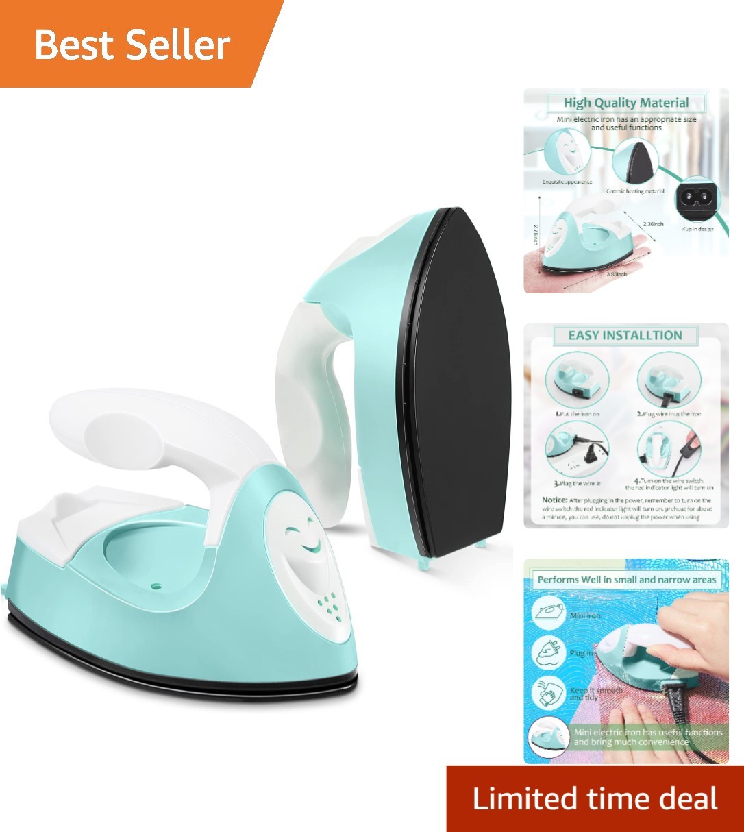 Small Corded Mini Iron with Charging Stand for DIY Heat Transfer