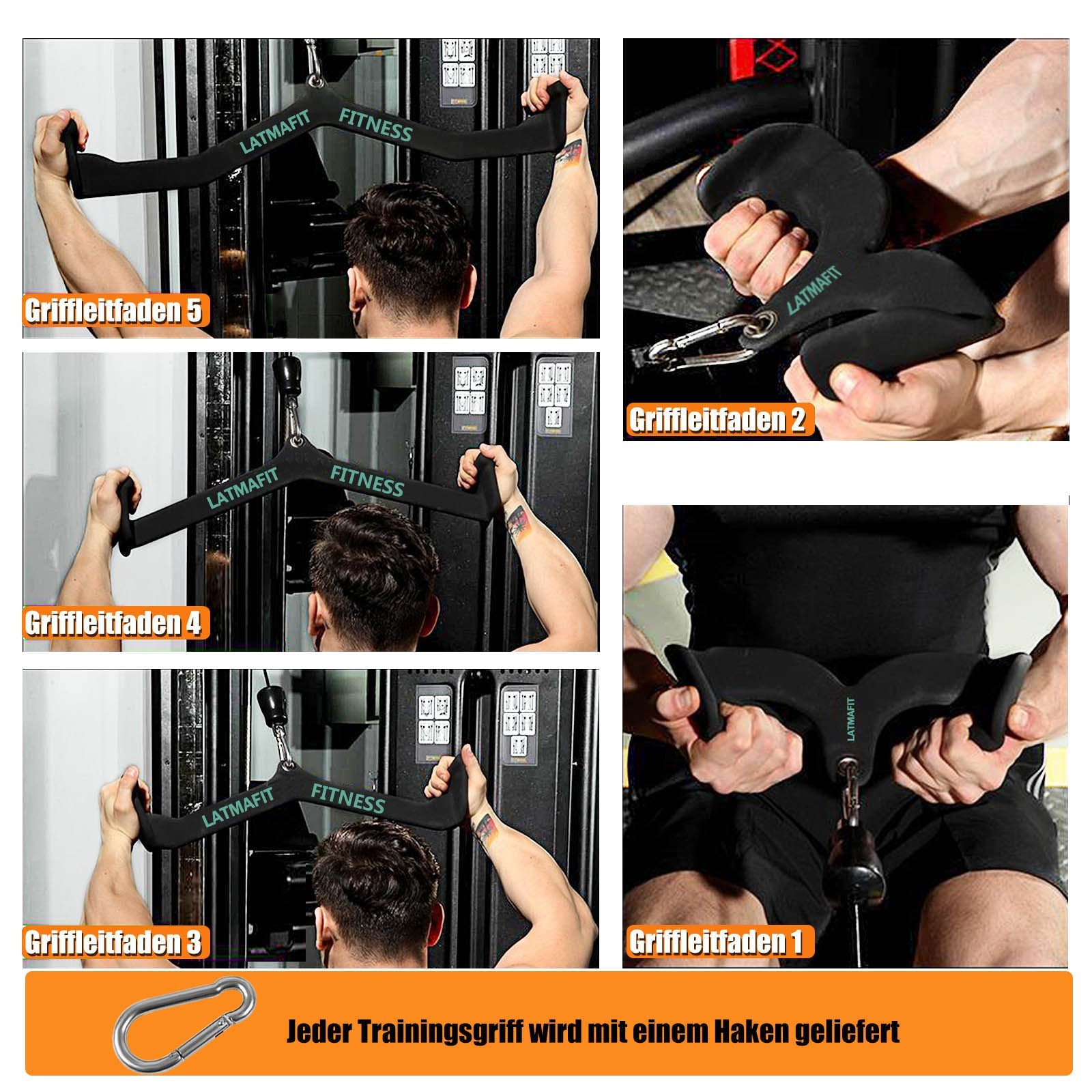 Lat Pull Down Bar Fitness Rowing Pulley Cable Machine Attachment Handle Grips