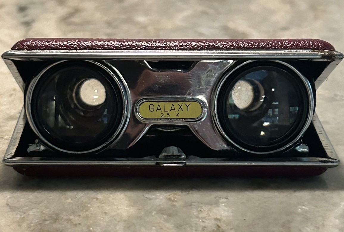 Vintage Japanese Field Glass 2.5x Opera Glasses Chrome Theater Binoculars